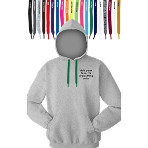 CUSTOM DRAWSTRING PULLOVER HOODIE HEATHER GREY EXTRA SMALL SOLID