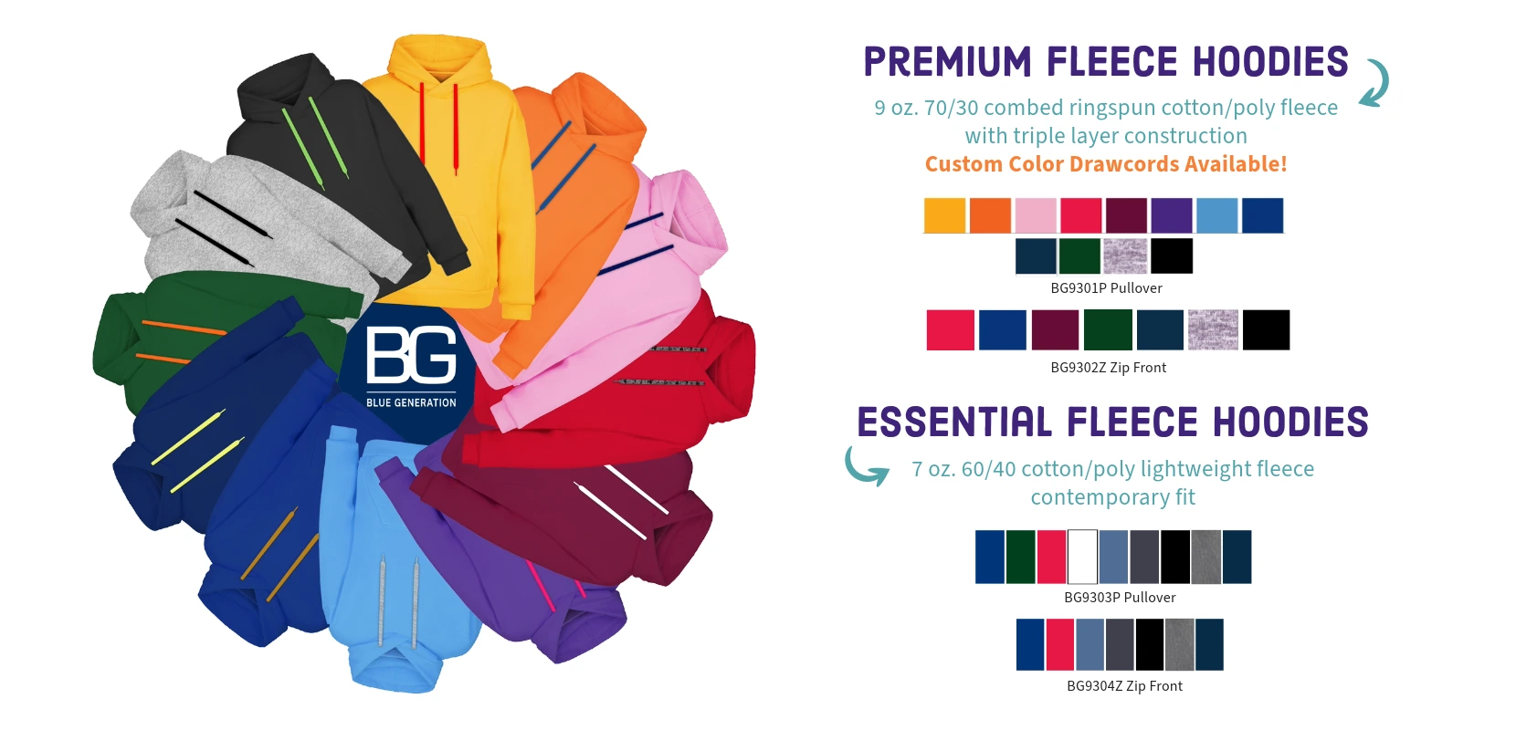 Premium and Essential Fleece - Pinwheel of Color